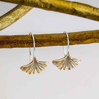 Nina Designs Bronze Ginkgo Leaf Earrings