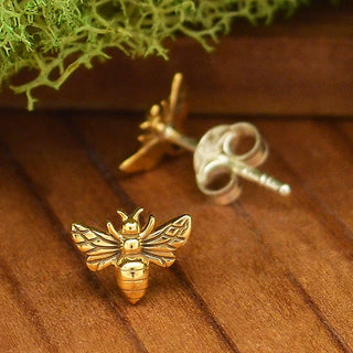 Nina Designs Bronze Bee Post Earrings