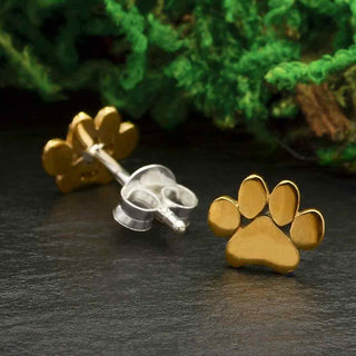Nina Designs Bronze Paw Print Post Earrings