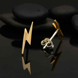 Nina Designs Bronze Lightning Bolt Post Earrings