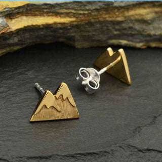 Nina Designs Bronze Snowy Mountain Post Earrings