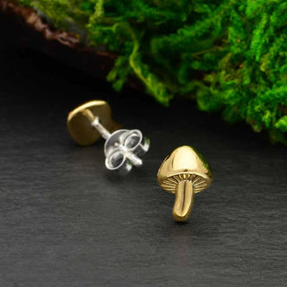 Nina Designs Bronze Mini Mushroom Post Earrings