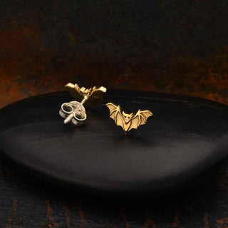 Nina Designs Bronze Mini Bat Post Earrings
