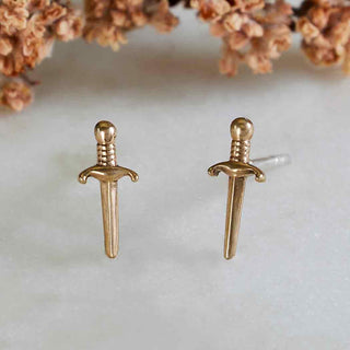 Nina Designs Mini Bronze Sword Post Earrings