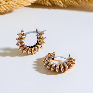 Nina Designs Bronze Ridged Huggie Hoop