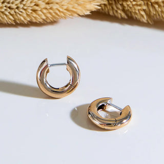 Nina Designs Thick Bronze Huggie Hoop Earrings