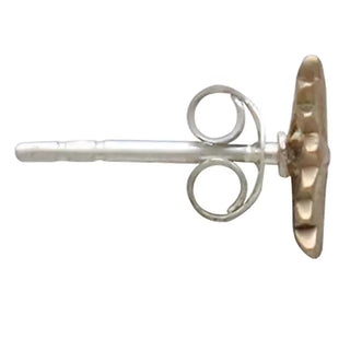 Bronze Bowtie Pasta Earring Side View Photo showing ear nut