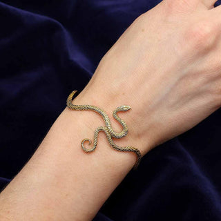 Bronze Scaled Snake Bracelet on Wrist
