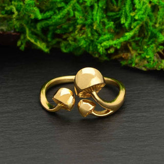 Bronze Adjustable Three Mushroom Ring