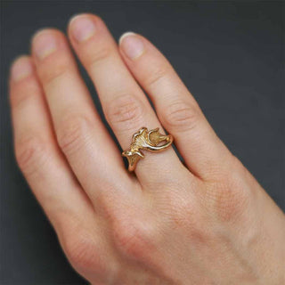 Sterling Silver or Bronze Chanterelle Mushroom Ring - Nina Designs