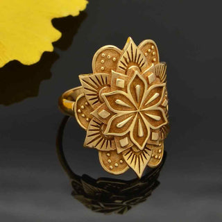 Nina Designs Bronze Flower Mandala Ring