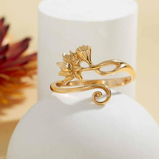 Nina Designs Bronze Adjustable Lotus Ring