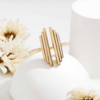 Nina Designs Bronze Stepped Bar Adjustable Ring