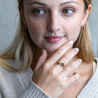 Sterling Silver or Bronze Adjustable North Star Ring - Nina Designs