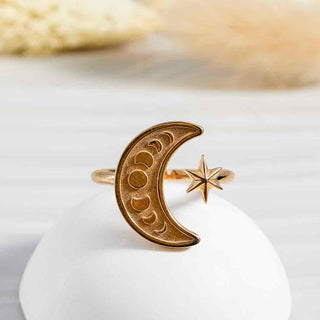 Nina Designs Bronze Adjustable Moon Phase Ring