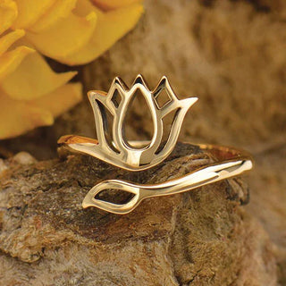 Nina Designs Bronze Adjustable Lotus Design Ring