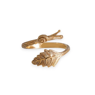 Nina Designs Bronze Snail and Leaf Adjustable Ring