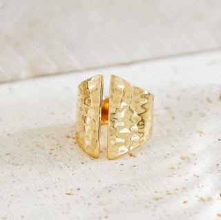 Nina Designs Bronze Adjustable Hammered Shield Ring