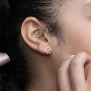 Open Circle Stud Earrings