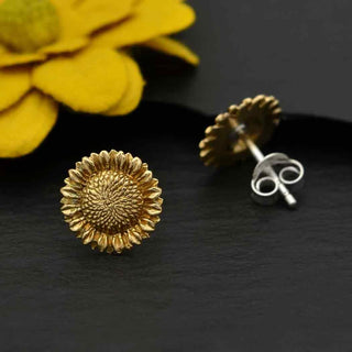 Nina Designs Bronze Sunflower Post Earrings