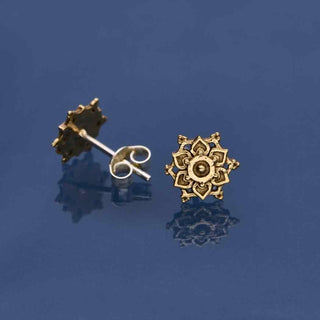 Nina Designs Bronze Mandala Post Earrings