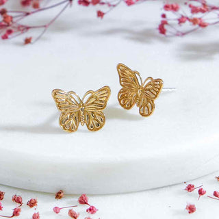 Nina Designs Bronze Monarch Butterfly Post Earrings