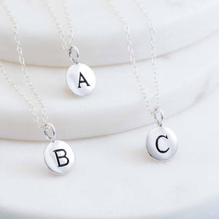 Nina Designs Sterling Silver Letter Initial Charm Necklaces