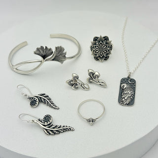 Sterling Silver Jewelry on white background