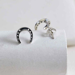 Nina Designs Sterling Silver Horseshoe Post Earrings 