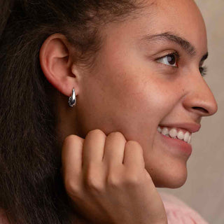 Teardrop Huggie Hoops