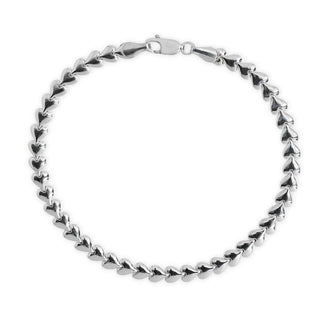 Silver bracelet on a white background