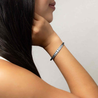 Sterling Silver Moon Phase Bracelet on Woman