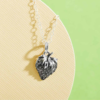 Nina Designs Sterling Silver Strawberry Necklace on Silver Chain