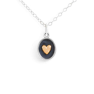 Nina Designs Mixed Metal Shadowbox Heart Necklace on Silver Chain