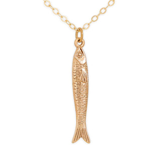 Nina Designs Bronze Sardine Necklace with Gold Fill Chain