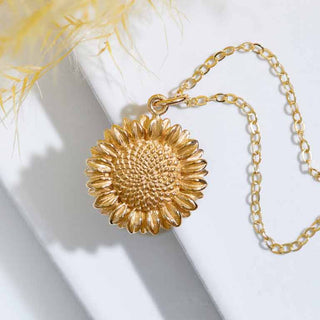 Nina Designs Bronze Sunflower Necklace with Gold Filled Chain