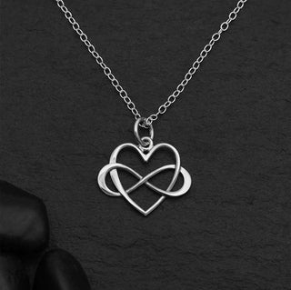 Nina Designs Sterling Silver Infinity Heart Necklace on Silver Chain
