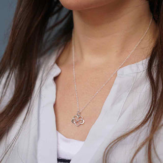 Sterling Silver Infinite Love Necklace on Woman