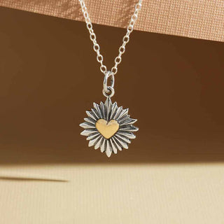 Nina Designs Mixed Metal Radiant Heart Necklace on Silver Chain