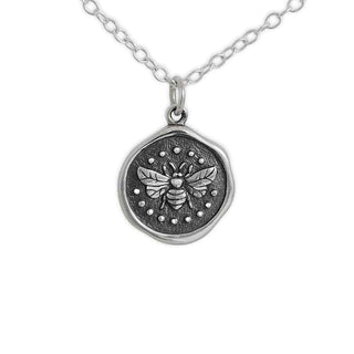 Nina Designs Sterling Silver Wax Seal Bee Necklace