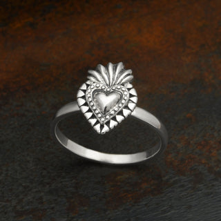 Nina Designs Sterling Silver Flaming Heart Ring