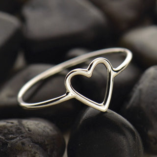 Nina Designs Sterling Silver Open Heart Ring