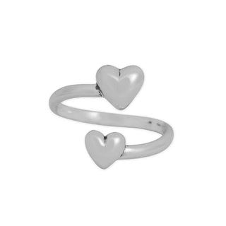 Two Hearts Adjustable Ring