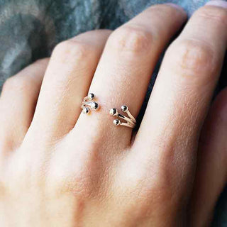 Adjustable Sterling Silver Ring with Three Rounded Prongs