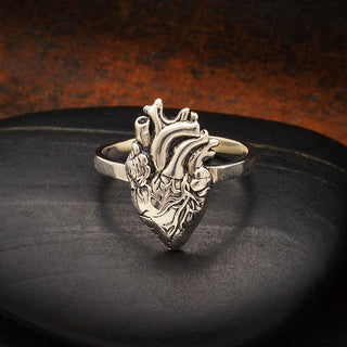 Nina Designs Sterling Silver Anatomical Heart Ring