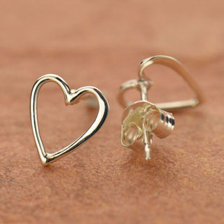 Nina Designs Sterling Silver Openwork Heart Post Earrings 