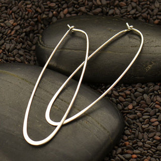 Nina Designs Sterling Silver Large Oval Hoop Earrings