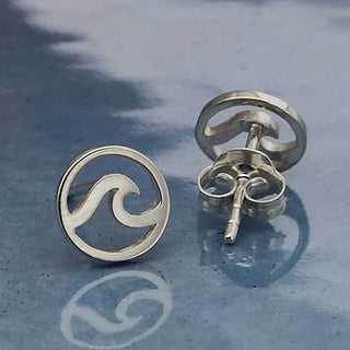 Nina Designs Sterling Silver Wave Post Earrings