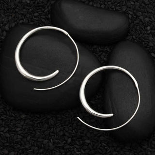 Nina Designs Sterling Silver Tapered Wire Hoop Earrings