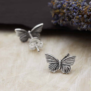 Sterling Silver Butterfly Earrings with Ear Nut